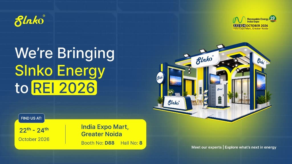 SLNKO Energy invitation to Renewable Energy India Expo 2026, 22-24 October at India Expo Mart, Greater Noida, Hall 8 Booth D88